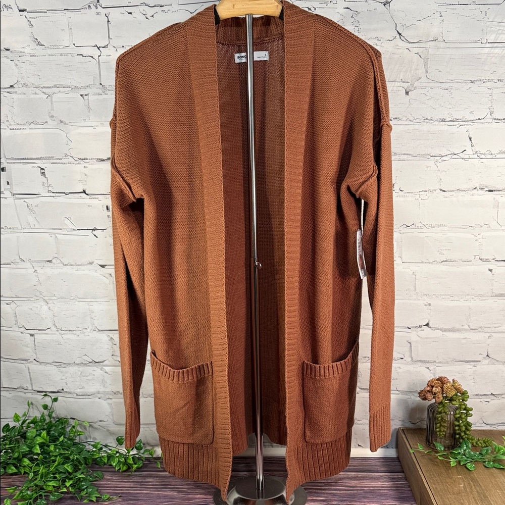 Sonoma Chocolate Brown Women's Open-Front Cardigan Sweater NWT